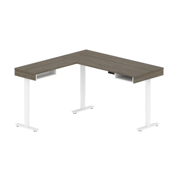 Bestar Bestar Viva 72W L-Shaped Standing Desk in walnut grey & white 19420-35 - main
